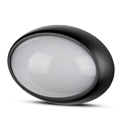12W ovale LED Decken-/Wandleuchte - IP54, schwarz, 3000K, 24,2 x 16,5 cm