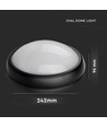 12W ovale LED Decken-/Wandleuchte - IP54, schwarz, 3000K, 24,2 x 16,5 cm