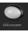 12W ovale LED Decken-/Wandleuchte - IP54, schwarz, 3000K, 24,2 x 16,5 cm