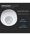 Deckensensor mit manueller Übersteuerung - Max. 300W, weiß, PIR-Infrarot, IP20 Innenbereich