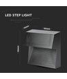 3W LED Treppenspot - IP65, Schwarz, 4000K, 210lm, Aufbaumontage