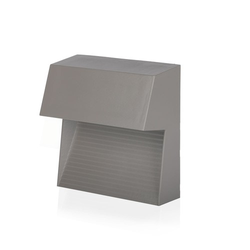 3W quadratische LED Wandeinbauleuchte - IP65, Grau, 4000K, 210lm, Treppenlicht