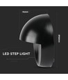 3W LED Wandleuchte für Treppen, rund - IP65, schwarz, 3000K, 210lm, Einbauspot für Stufen und Flure