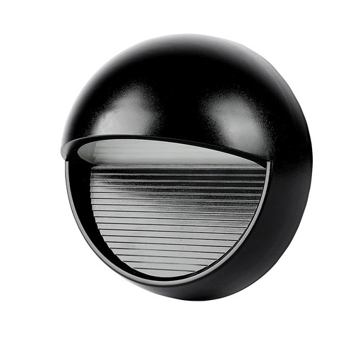 3W LED Wegeleuchte / Treppenspots - IP65, schwarz, rund, 210lm, für Treppen und Flure