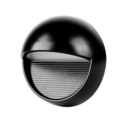3W LED Wegeleuchte / Treppenspots - IP65, schwarz, rund, 210lm, für Treppen und Flure