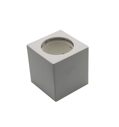 GU10 Aufbauspot aus Gips, quadratisch - Weiß, 70x70x75mm, überstreichbar, IP20, ohne Leuchtmittel