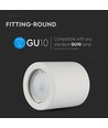 GU10 Runde Gips-Aufbauleuchte - Weiß, ohne Leuchtmittel