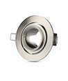 GU10 Einbauspot mit Zoom - Satin Nickel, rund, schwenkbar, Aluminium, Ausschnitt: Ø9,3 cm, Maße: Ø10,2 cm
