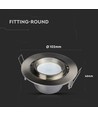 GU10 Einbauspot mit Zoom - Satin Nickel, rund, schwenkbar, Aluminium, Ausschnitt: Ø9,3 cm, Maße: Ø10,2 cm