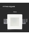 GU10 Einbauspot - Quadratisch, weiß, Milchglas, 12x12 cm, IP20
