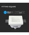 GU10 Einbauspot - Quadratisch, weiß, Milchglas, 12x12 cm, IP20