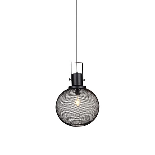 E27 Pendelleuchte aus schwarzem Metallnetz - Ø30cm, modernes Design, ohne Leuchtmittel