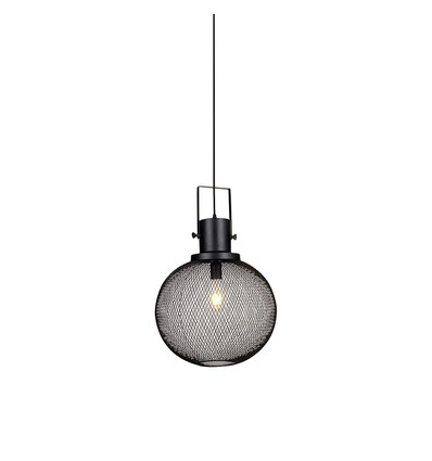 E27 Pendelleuchte aus schwarzem Metallnetz - Ø30cm, modernes Design, ohne Leuchtmittel