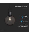 E27 Pendelleuchte aus schwarzem Metallnetz - Ø30cm, modernes Design, ohne Leuchtmittel