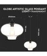 Ø28cm Artistic Globe Pendelleuchte - E27 Fassung, transparentes Glas, modernes Design