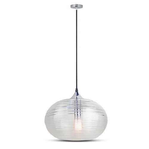 Ø35cm Diamond Cut Glas-Pendelleuchte - Transparent, E27 Fassung, max. 60W, ohne Leuchtmittel