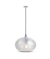 Ø35cm Diamond Cut Glas-Pendelleuchte - Transparent, E27 Fassung, max. 60W, ohne Leuchtmittel