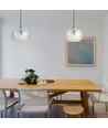 Ø35cm Diamond Cut Glas-Pendelleuchte - Transparent, E27 Fassung, max. 60W, ohne Leuchtmittel