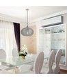 Ø35cm Pendelleuchte mit Diamantschliff-Glas, E27 - Schwarz, Metall, max. 60W, ohne Leuchtmittel