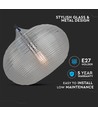 Ø35cm Pendelleuchte mit Diamantschliff-Glas, E27 - Schwarz, Metall, max. 60W, ohne Leuchtmittel