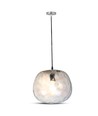 Ø250mm Designer-Pendelleuchte aus Glas - Rund, transparent, E27 Fassung, 1m Aufhängung, 5 Jahre Garantie