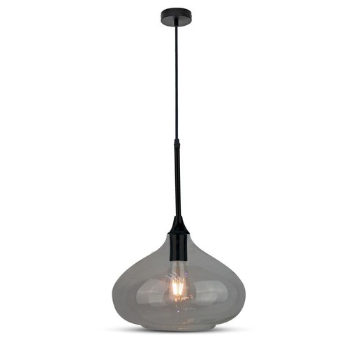 Ø28,5cm Pendelleuchte aus schwarzem Glas - E27 Fassung, max. 60W, IP20 Innenbereich, ohne Leuchtmittel