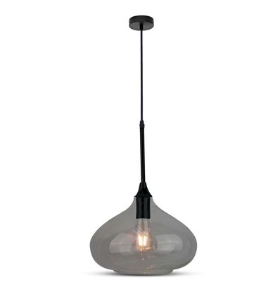Ø28,5cm Pendelleuchte aus schwarzem Glas - E27 Fassung, max. 60W, IP20 Innenbereich, ohne Leuchtmittel