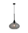 Ø28,5cm Pendelleuchte aus schwarzem Glas - E27 Fassung, max. 60W, IP20 Innenbereich, ohne Leuchtmittel