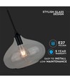 Ø28,5cm Pendelleuchte aus schwarzem Glas - E27 Fassung, max. 60W, IP20 Innenbereich, ohne Leuchtmittel