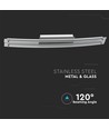 36W Designer Bend Glass Double Decken-/Wandleuchte - Chrom, 2700lm, 4000K, Edelstahl und Glas, IP20, 98,5cm Breite