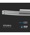 36W Designer Bend Glass Double Decken-/Wandleuchte - Chrom, 2700lm, 4000K, Edelstahl und Glas, IP20, 98,5cm Breite