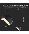 E14 Pendelaufhängung mit verstellbarem Schirm - Schwarz, Ø18cm, 1m Kabel, max. 60W, exkl. Leuchtmittel