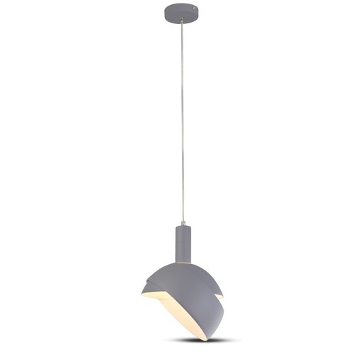 E14 Pendelaufhängung mit grauem Aluminiumschirm - Ø18cm, 1 Meter Kabel, max. 60W, ohne Leuchtmittel