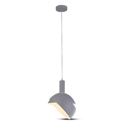 E14 Pendelaufhängung mit grauem Aluminiumschirm - Ø18cm, 1 Meter Kabel, max. 60W, ohne Leuchtmittel