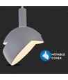E14 Pendelaufhängung mit grauem Aluminiumschirm - Ø18cm, 1 Meter Kabel, max. 60W, ohne Leuchtmittel