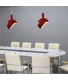 E14 Pendelaufhängung mit rotem Aluminiumschirm - Max. 60W, rot, 180x100x1200mm