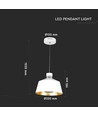 7W LED Pendelleuchte, Ø25cm - Weißes Acryl, 4000K, inkl. Leuchtmittel