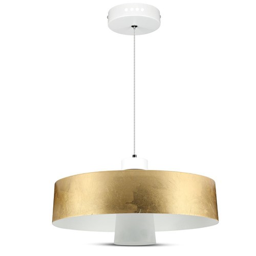 7W LED Pendel, Ø34cm - Gold, Acrylschirm, 4000K, inkl. Leuchtmittel