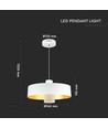 7W LED Pendelleuchte - Ø34cm, weißer Acrylschirm, 120 Grad, inkl. Leuchtmittel