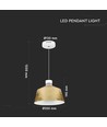 7W LED Pendel mit goldenem Acrylschirm - 3000K, IP20, inkl. Leuchtmittel