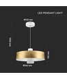 7W LED Pendel, goldener Acrylschirm - Ø34cm, 3000K, 400lm, IP20