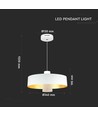 7W LED Pendelleuchte - Ø34cm, weißer Acrylschirm, 400lm, 120 Grad, inkl. Leuchtmittel