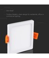22W 17x17cm LED Einbaupanel, quadratisch - 100lm/W, weißer Rand, Ausschnitt: 15,5 x 15,5 cm, Maße: 17 x 17 cm
