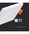 22W 17x17cm LED Einbaupanel, quadratisch - 100lm/W, weißer Rand, Ausschnitt: 15,5 x 15,5 cm, Maße: 17 x 17 cm