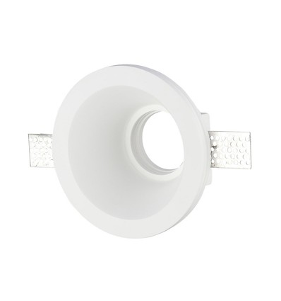 GU10 Gips Einbauspot, rund - Weiß, Ausschnitt: Ø13,2 cm, Maße: Ø13,2 x 7,4 cm, ohne Leuchtmittel