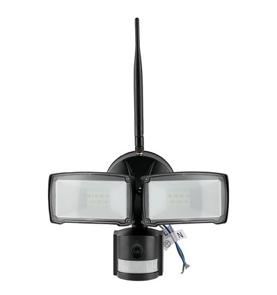 18W LED Fluter mit WiFi Kamera und Sensor - 6000K, IP44, weiß, Außenbereich, Sicherheitskamera