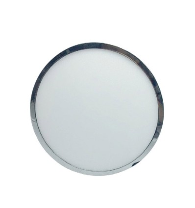 12W LED Aufputz Panel Licht - Chrom, 3000K, Rund