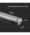 150cm 44W T8 wasserdichte LED-Komplettleuchte - IP65, 6400K, 2x22W, kaltweiß