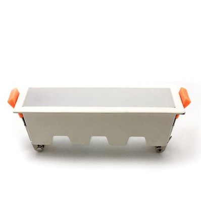 10W LED Linear Einbaupanel - 750lm, 138x32mm, weißer Rand, warmweiß, IP20