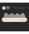 10W LED Linear Einbaupanel - 750lm, 138x32mm, weißer Rand, warmweiß, IP20